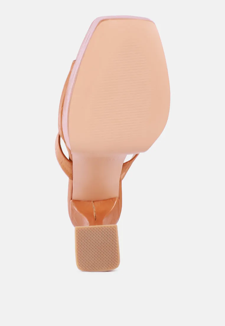 pda croc high heel platform sandals