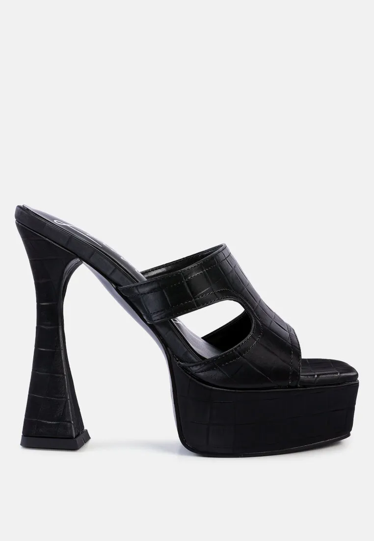 pda croc high heel platform sandals