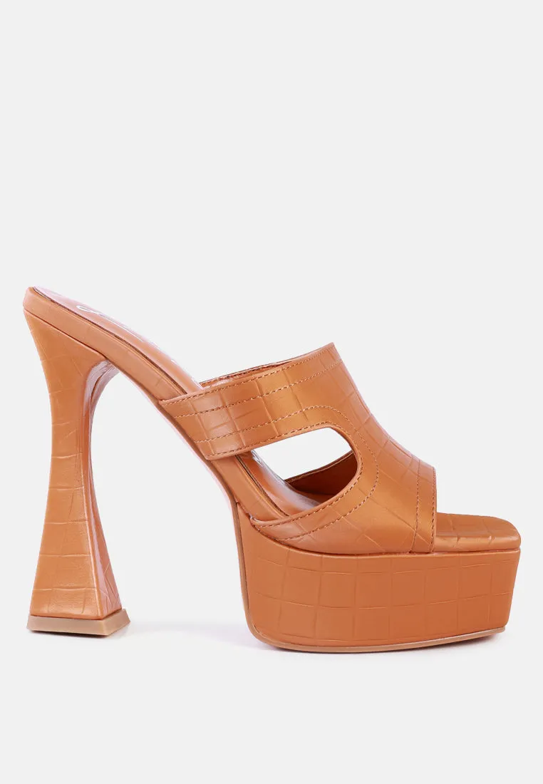 pda croc high heel platform sandals