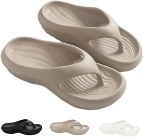 Pillow-Arch Support Flip Flops for Women, Unisex Platform Walking Cloud Beach Slides, Non-slip Comfort Orthopedic Slippers Sandals, Soft Summer Breathable Arch Light Cushioning Shoes