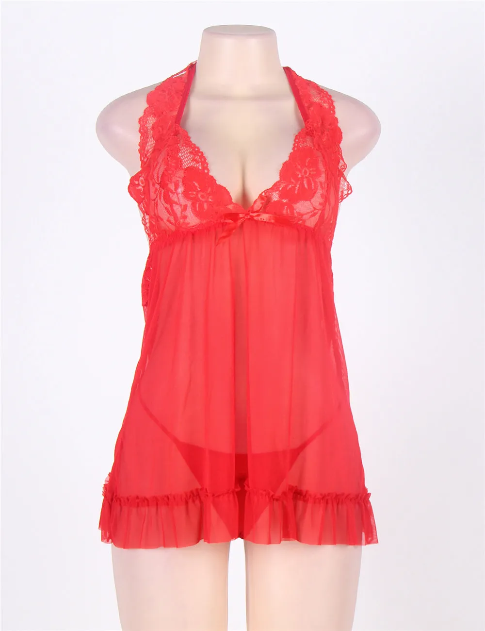 Provocative Red Lace Lingerie