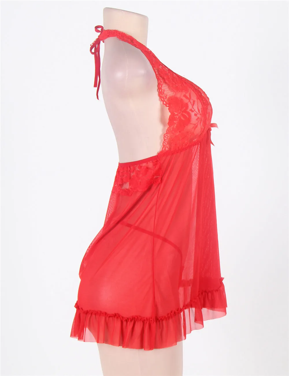 Provocative Red Lace Lingerie