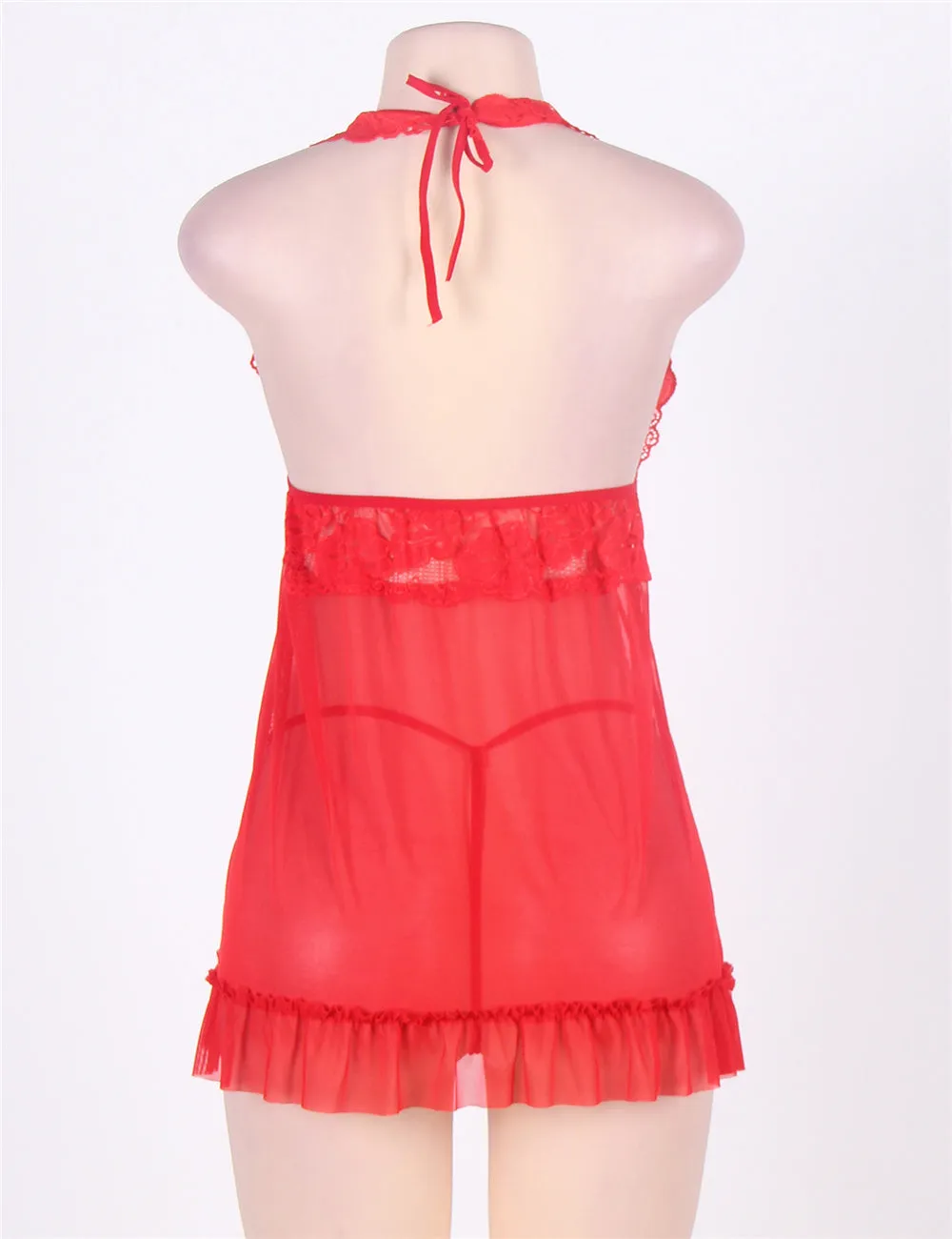 Provocative Red Lace Lingerie