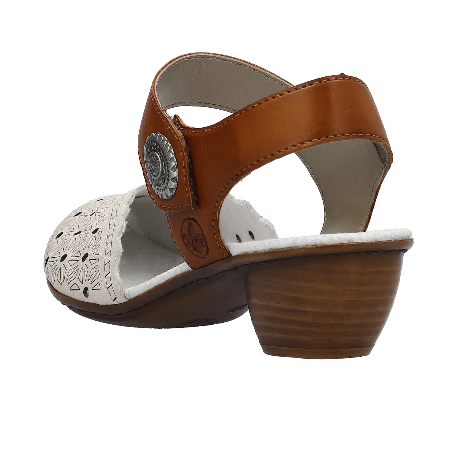Rieker Mirjam 43703-60 Heeled Sandal (Women) - Cream/Cayenne