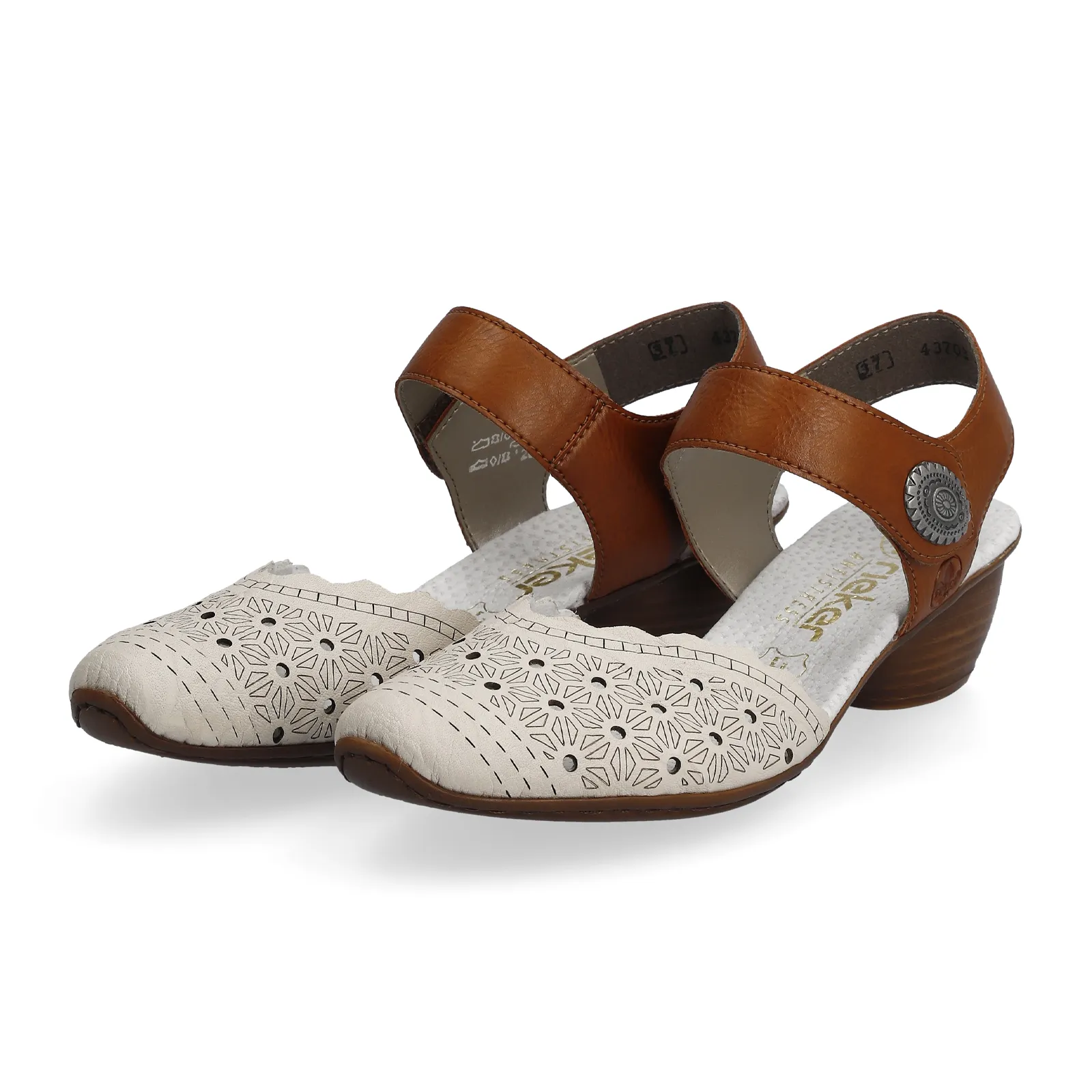 Rieker Mirjam 43703-60 Heeled Sandal (Women) - Cream/Cayenne