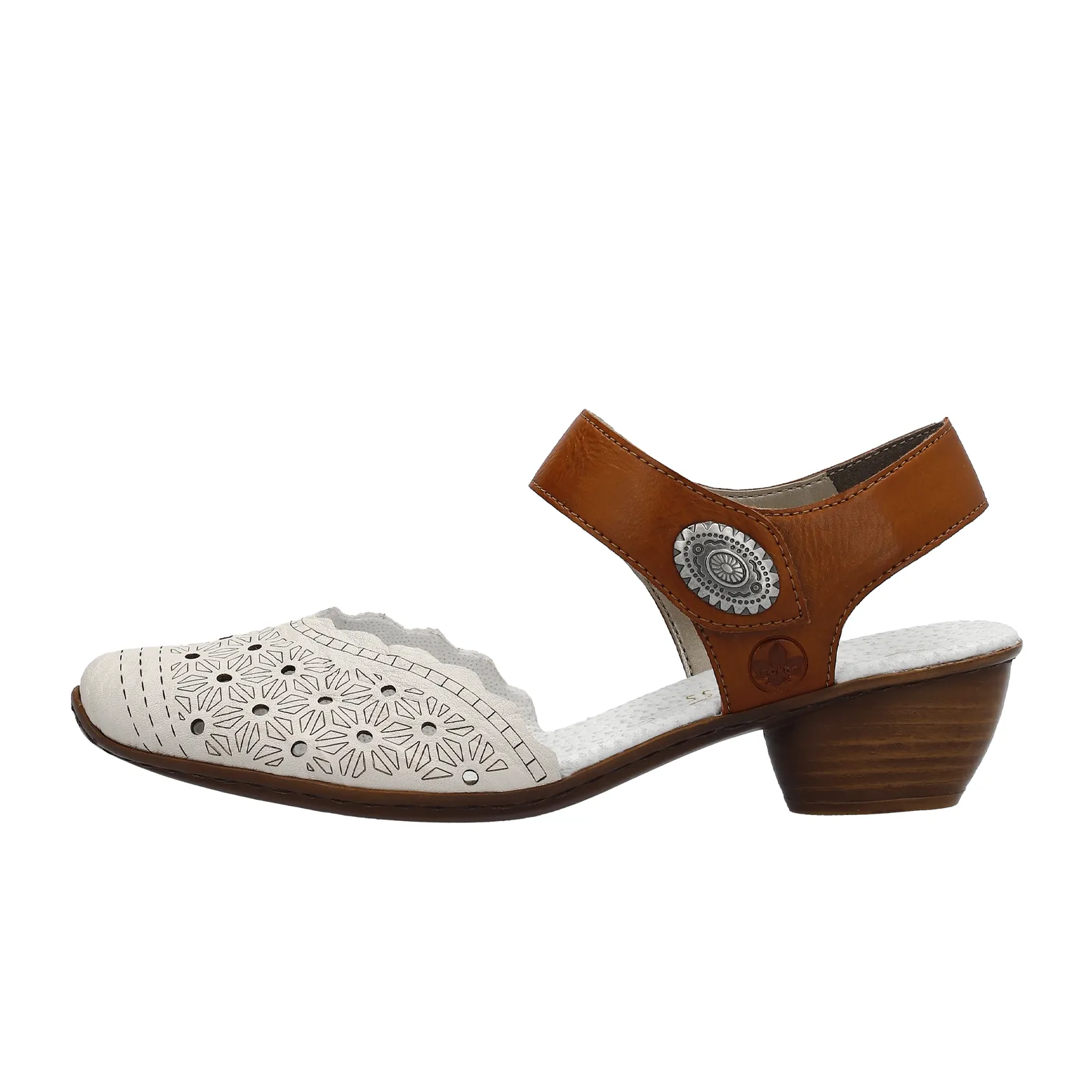 Rieker Mirjam 43703-60 Heeled Sandal (Women) - Cream/Cayenne