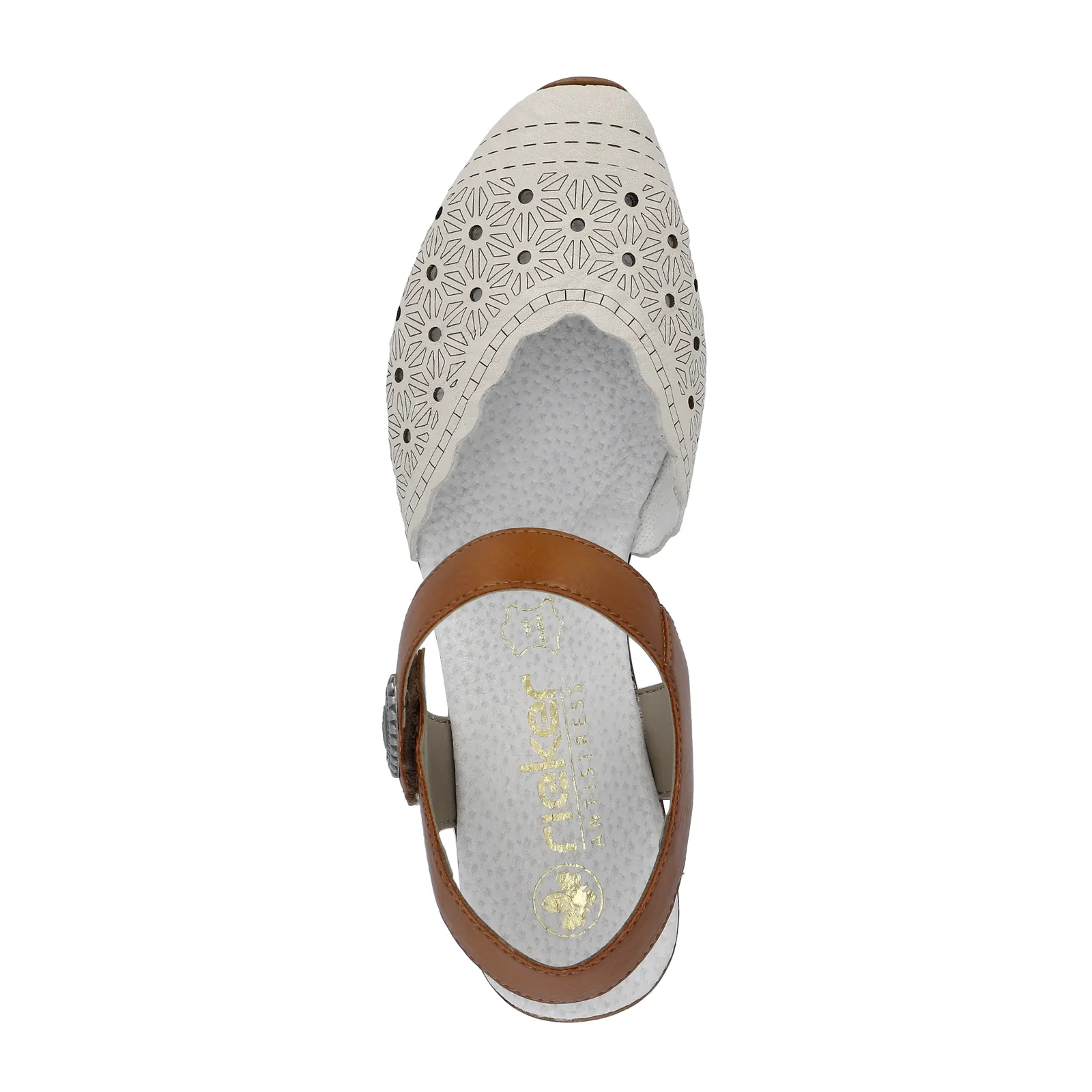 Rieker Mirjam 43703-60 Heeled Sandal (Women) - Cream/Cayenne