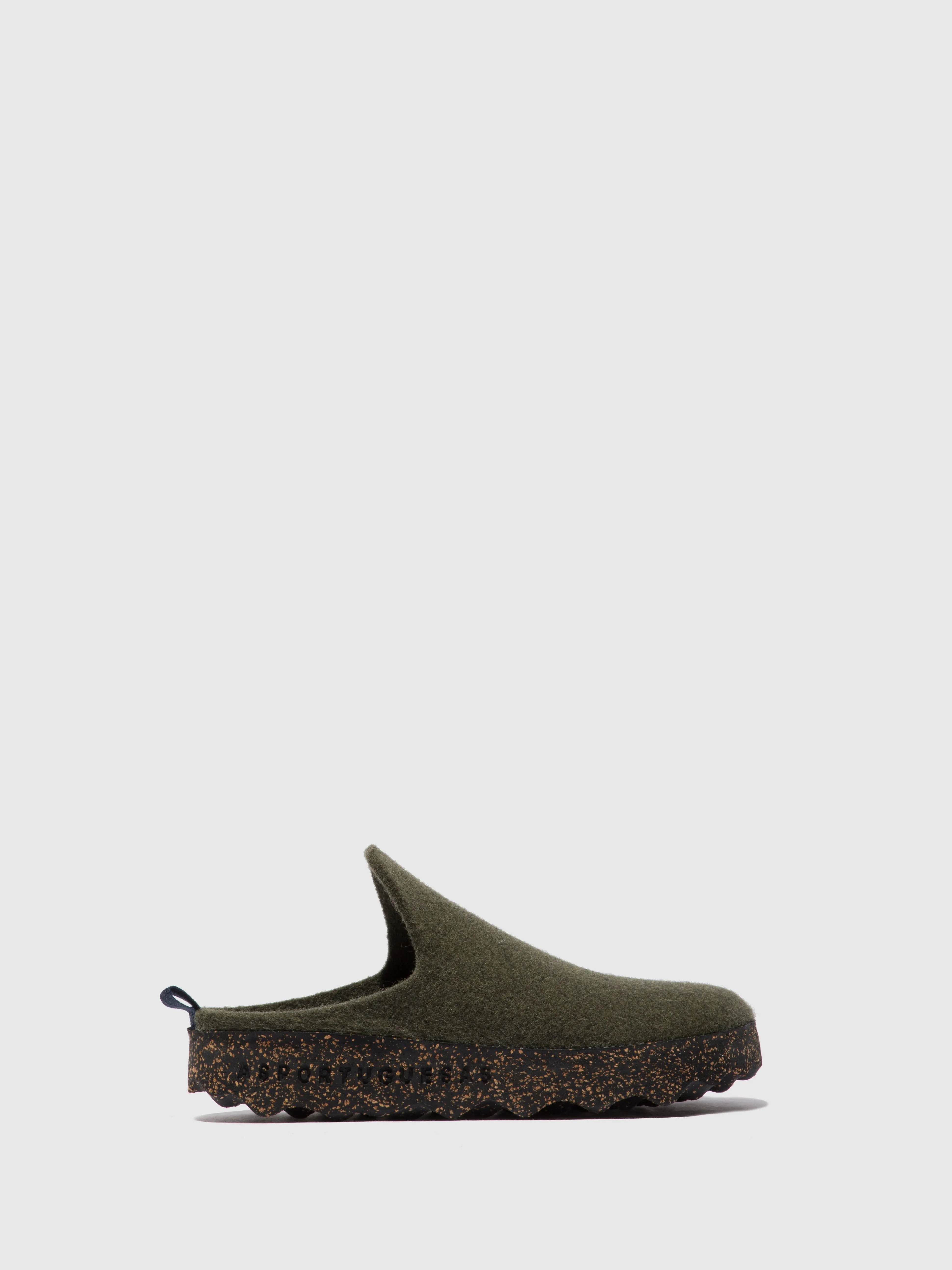 Round Toe Mules COME MILITARY GREEN