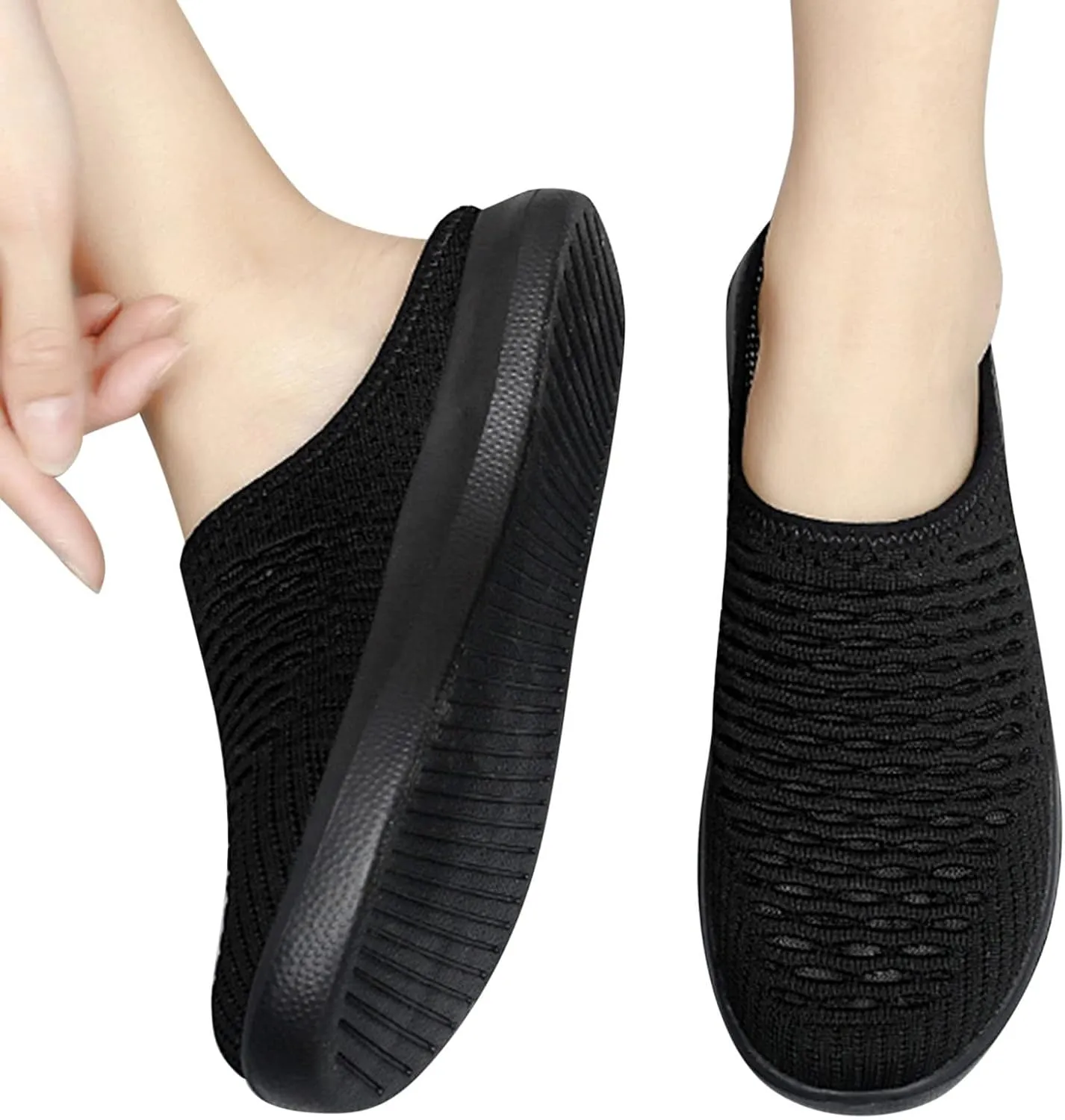 Slip On Sneakers for Women, Women's Fashion Orthopedic Sneakers Mesh Round Toe Wedge Platform Shoes Breathable Comfortable Walking Lightweight Shoes