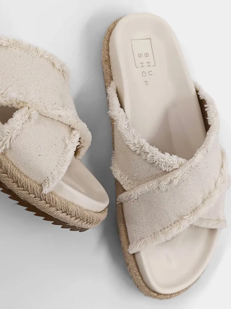 The Courtney Sandals Bone 7.5