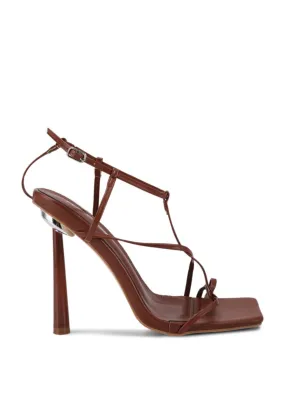 Timeless Tan Pu Strappy Stiletto Heel