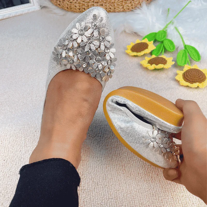 vanccy  Casual Comfort Dressy Flats For Wedding Bling Sparkly Bridal Shoes CF207