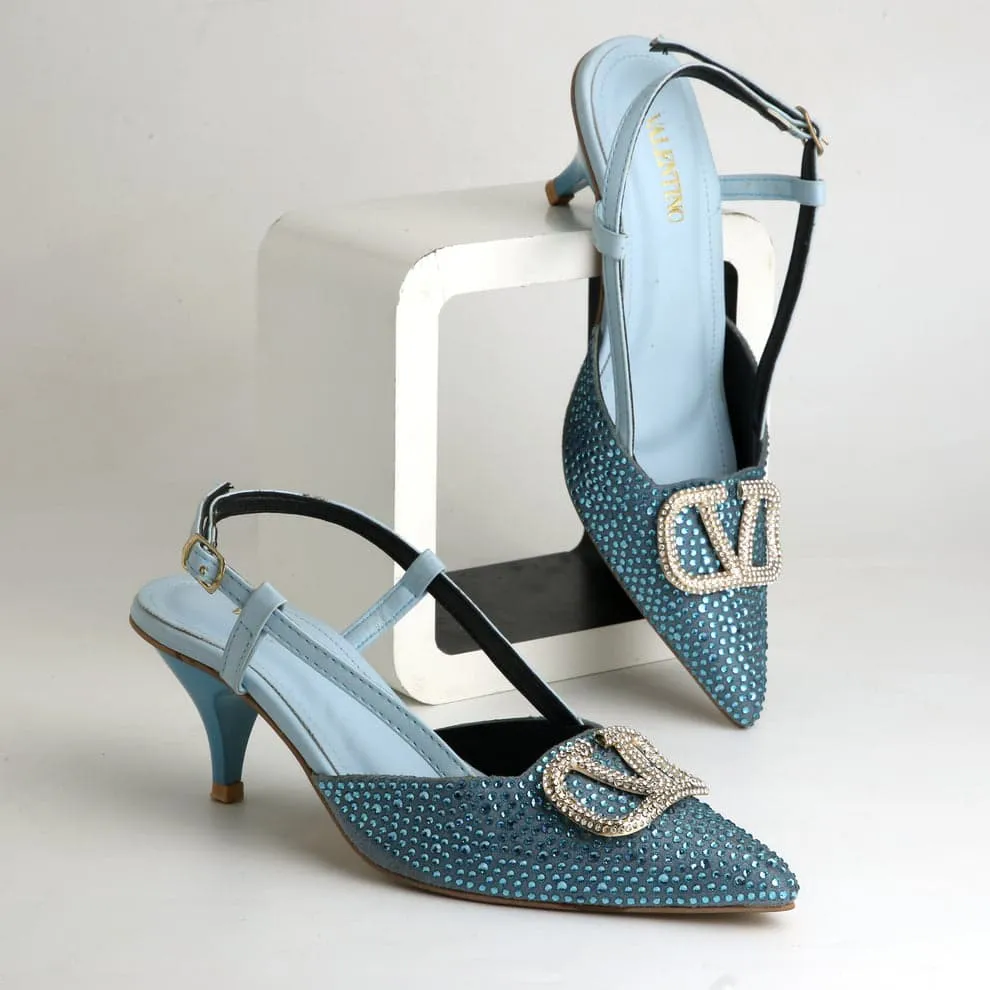VLOGO SIGNATURE PUMPS - LIGHT BLUE
