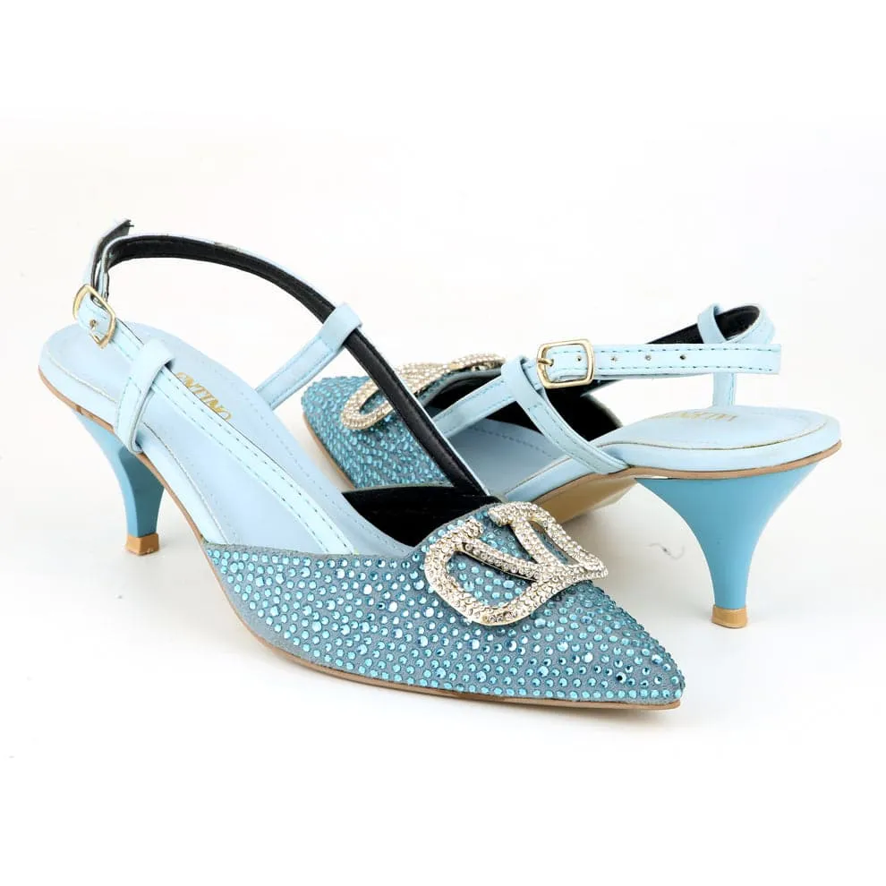 VLOGO SIGNATURE PUMPS - LIGHT BLUE