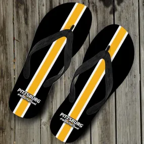 #WaveTheTowel Pittsburgh Flip Flops