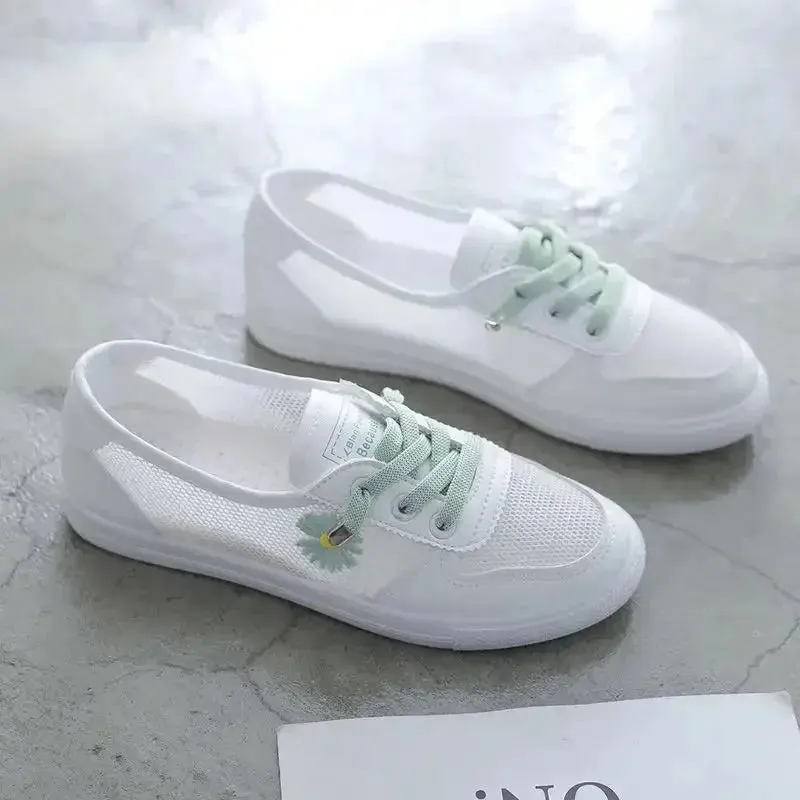 Women's Breathable Mesh Flats | Light Lace-Up Casual Sneakers for Spring/Summer