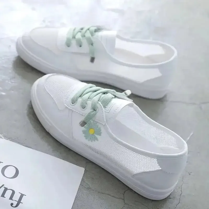 Women's Breathable Mesh Flats | Light Lace-Up Casual Sneakers for Spring/Summer