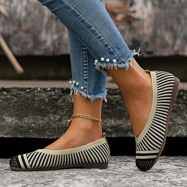 Women's Casual Striped Breathable Soft Flats 06861508S