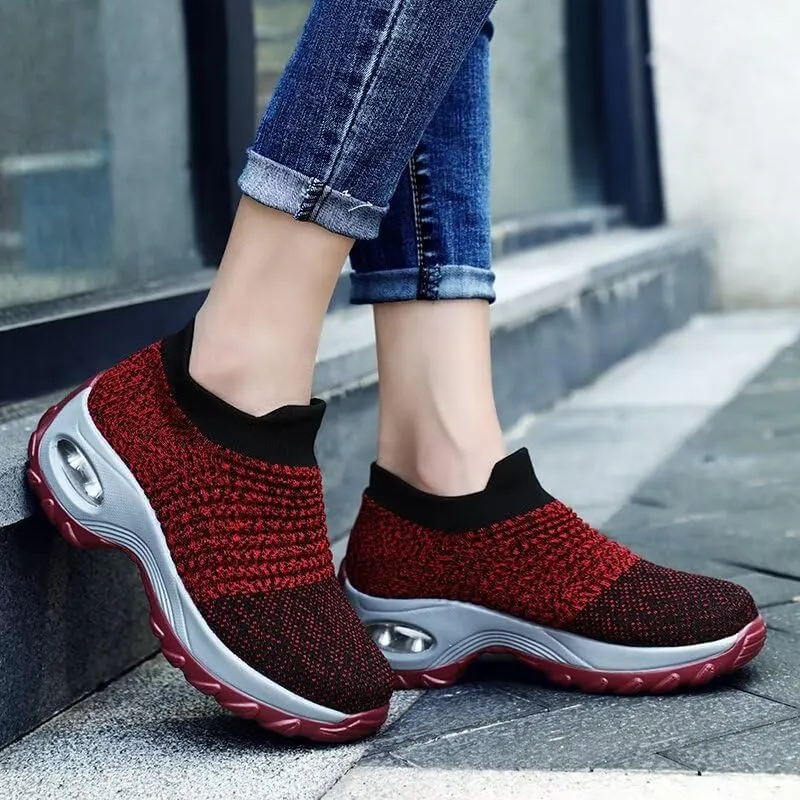 Women's Concise Breathable Slip On Walking Shoes for Street Shopping