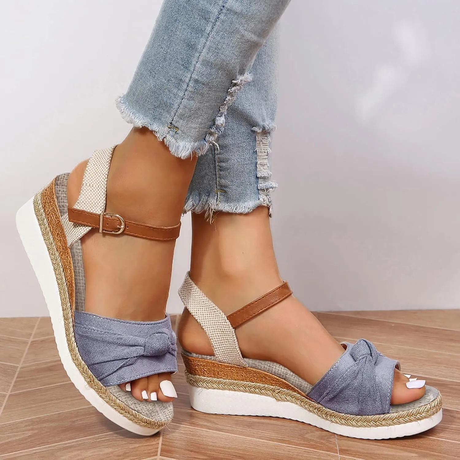 Women's Sandals Low High Dressy Stylish Shoes Elastic Ankle Strap Summer Walking Cushion Beach Sandals 2025