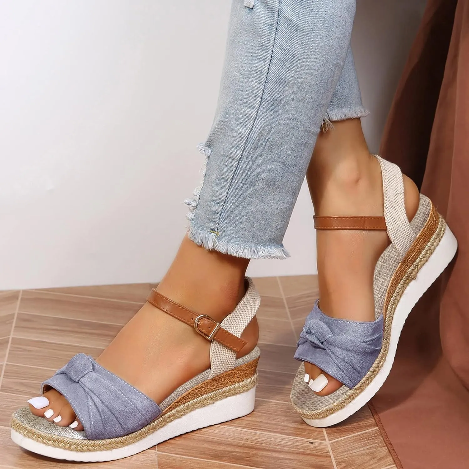 Women's Sandals Low High Dressy Stylish Shoes Elastic Ankle Strap Summer Walking Cushion Beach Sandals 2025