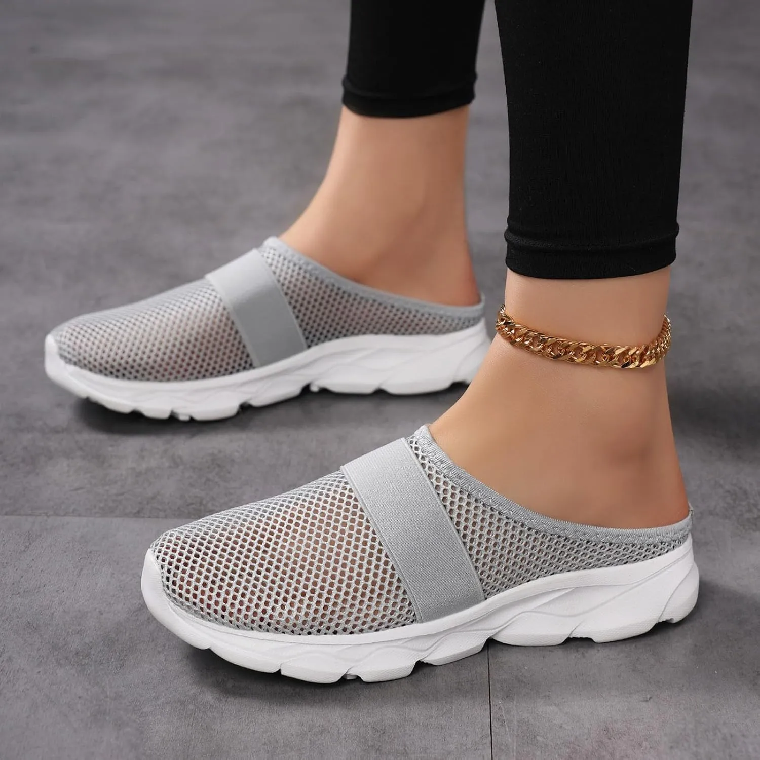 Women's Slip On Slippers Summer Spring Closed Toe Comfortable Breathable Mules for Casual Walking Outdoor Leisure