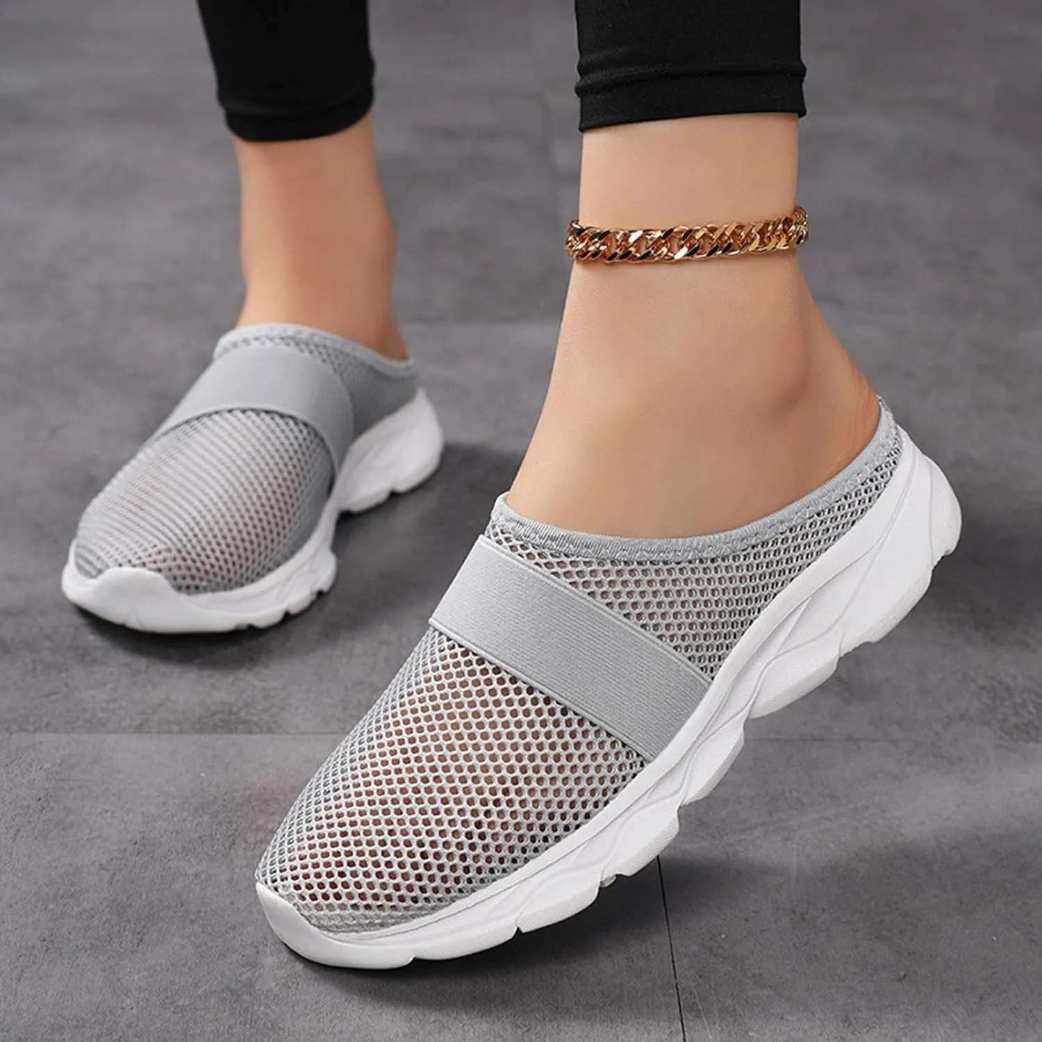 Women's Slip On Slippers Summer Spring Closed Toe Comfortable Breathable Mules for Casual Walking Outdoor Leisure
