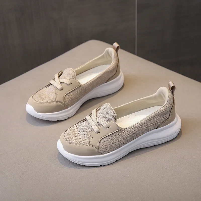 Women's sneakers wedge canvas shoes slip-on comfortable flats