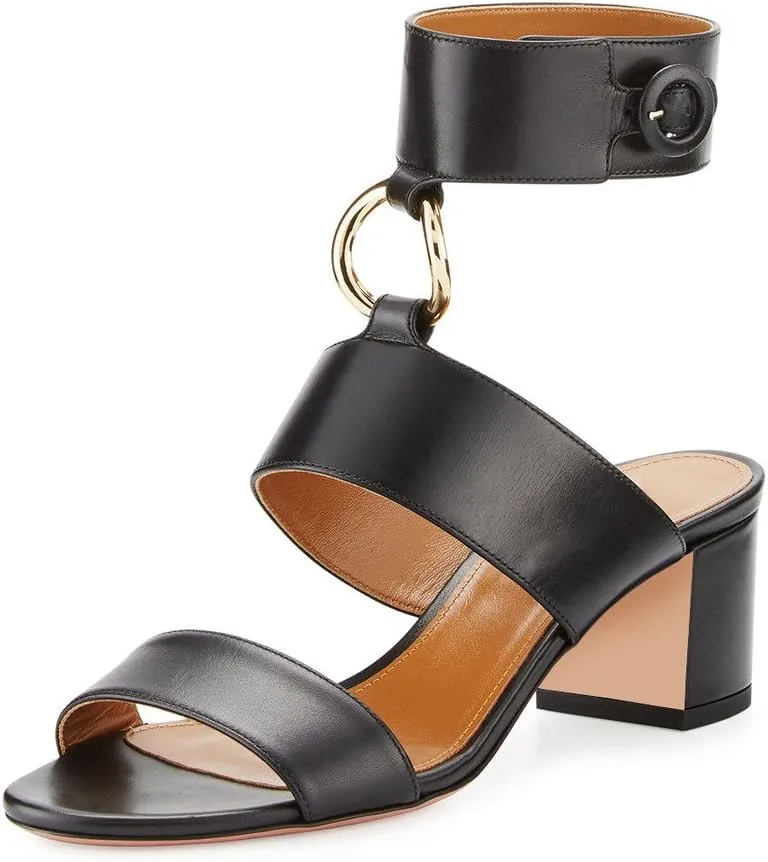 YDN Women Chic Block Heel Gladiators Strappy Ankle Strap Open Toe Sandals Dress Shoes